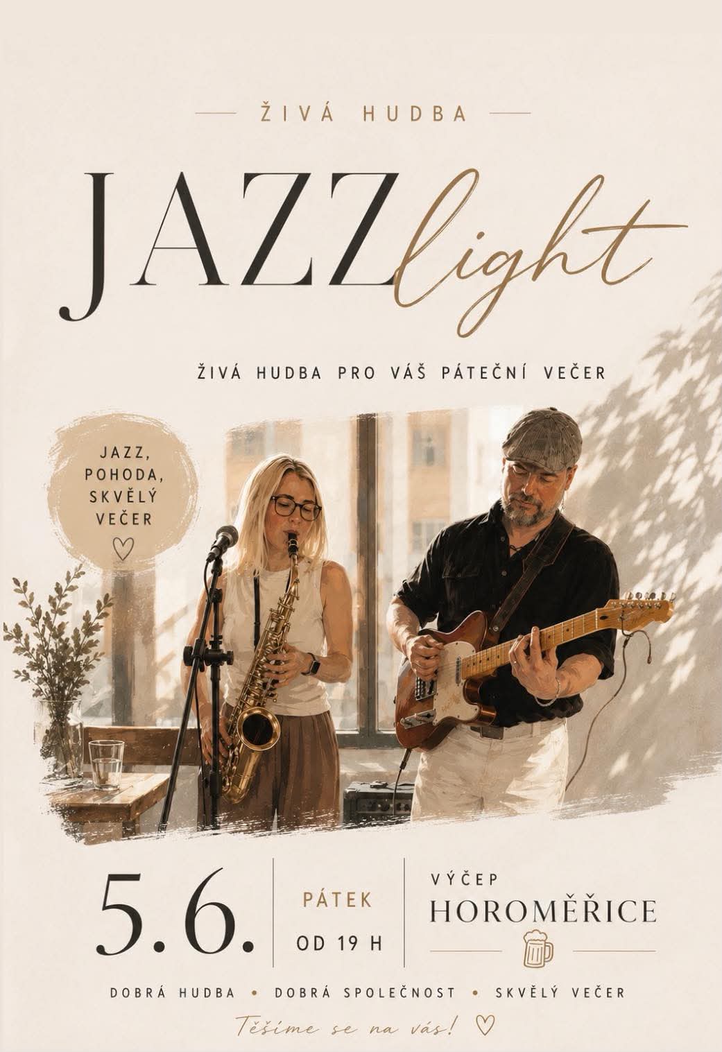 🎶 JazzLight Night ve Výčepu Horoměřice 🎶